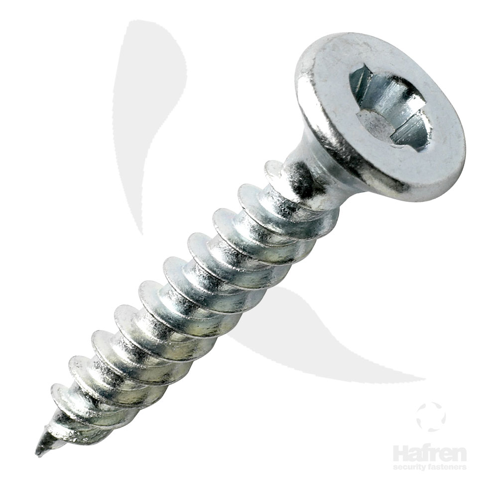 Clutch Head One-Way Countersunk Head Zinc Plated Steel Woodscrew